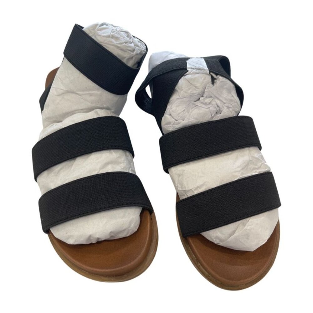 Black Strappy Elastic Sandals